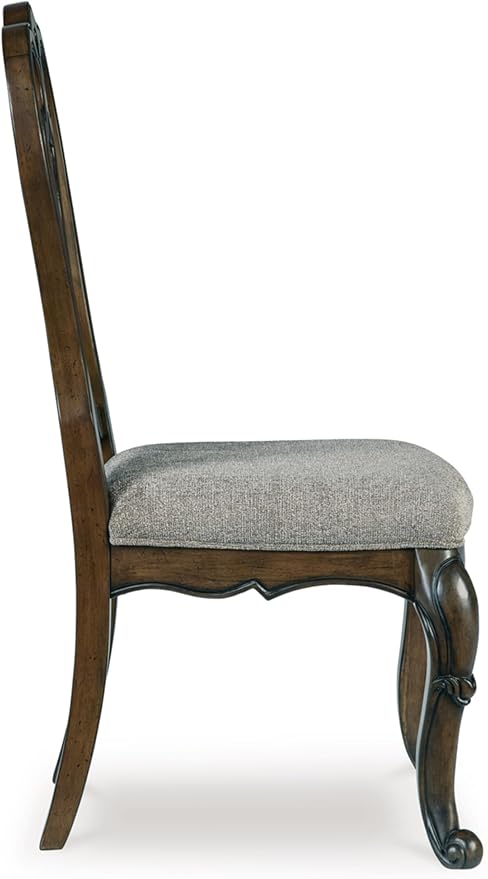 Signature Design by Ashley Maylee Classic Upholstered Armless Dining Chair, Set of 2, Dark Brown