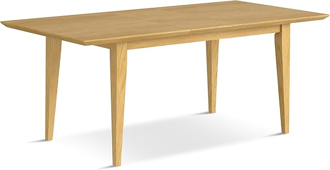 SIMPLIHOME Colby Extendable Dining Table, Solid Wood Oak Veneer in Oak, 60-76 x 36 inches, Contemporary-Style Rectangular Expandable Kitchen Table with Butterfly Leaf for 6+ People