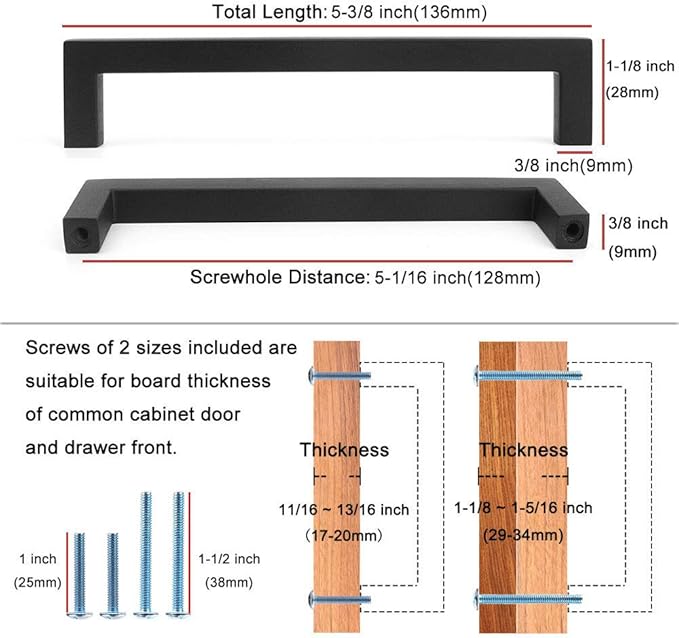 KOOFIZO Solid Square Bronze Kitchen Cabinet Handles Oil Rubbed Bronze Cabinet Pulls, 30 Pack 5 Inch Bronze Hardware for Kitchen Cabinets Drawers Dresser Cupboard Bedroom Bathroom