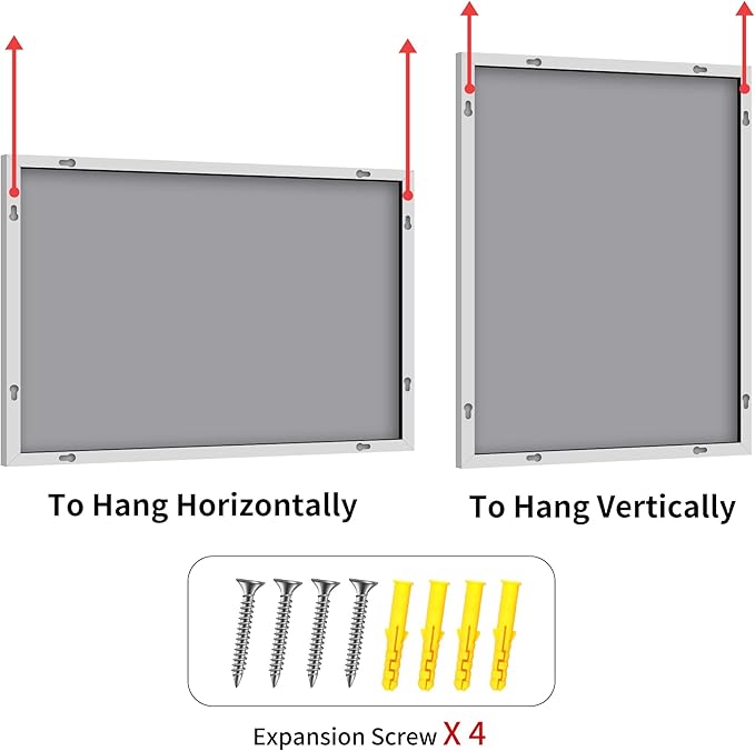 YIROMAN Bathroom Mirror 60"x30", Large Brushed Silver Bathroom Mirror for Over Sink with Aluminum Frame, Rectangular Vanity Mirror with Right Angle, Wall Mirror Hangs Horizontal or Vertical