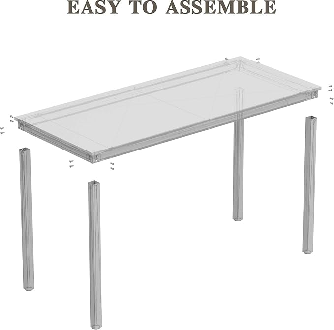 Teraves Computer Desk/Dining Table Office Desk Sturdy Writing Workstation for Home Office (39.37“, White)