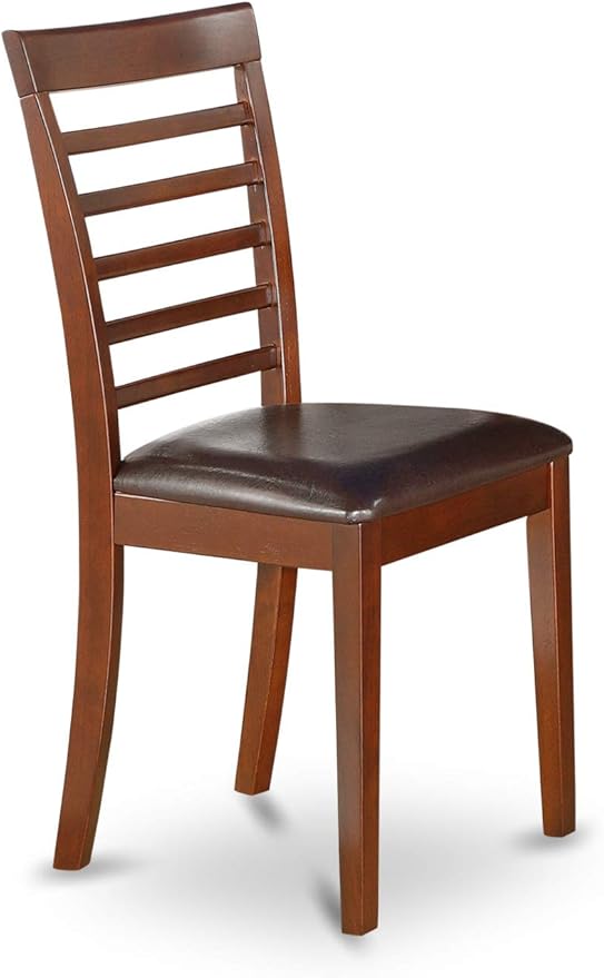 East West Furniture NOML3-MAH-LC 3 Piece Dining Table Set Contains a Rectangle Dining Room Table with Butterfly Leaf and 2 Faux Leather Upholstered Chairs, 32x54 Inch, Mahogany