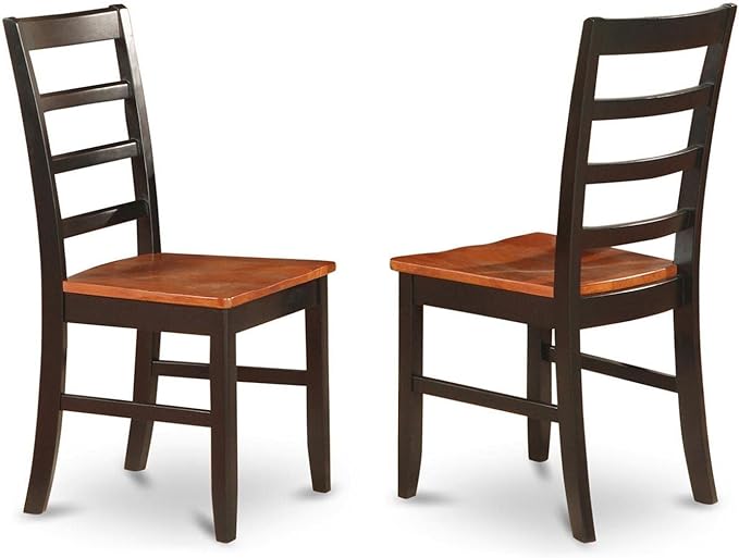 East West Furniture SUPF3-BCH-W 3 Piece Dining Room Furniture Set Contains a Round Kitchen Table with Dropleaf & Shelves and 2 Dining Chairs, 42x42 Inch, Black & Cherry
