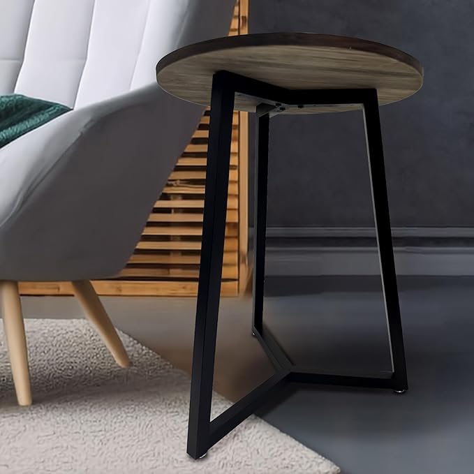 Round Metal Coffee Table Legs,28 Inch Black Iron Dining Table Base Only,Large Circle End Table Legs