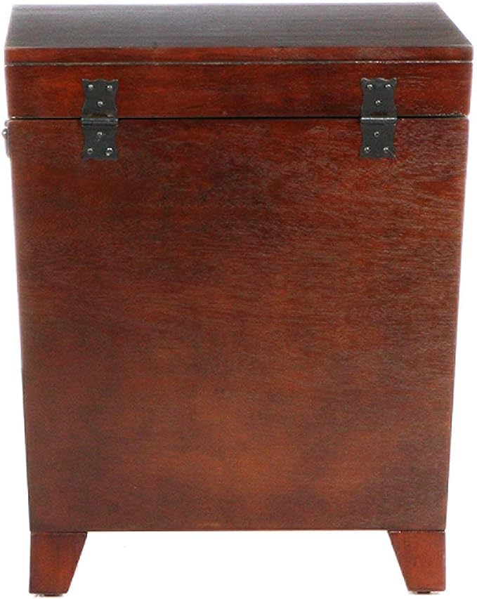 SEI Furniture Pyramid Storage Trunk End Table, Espresso