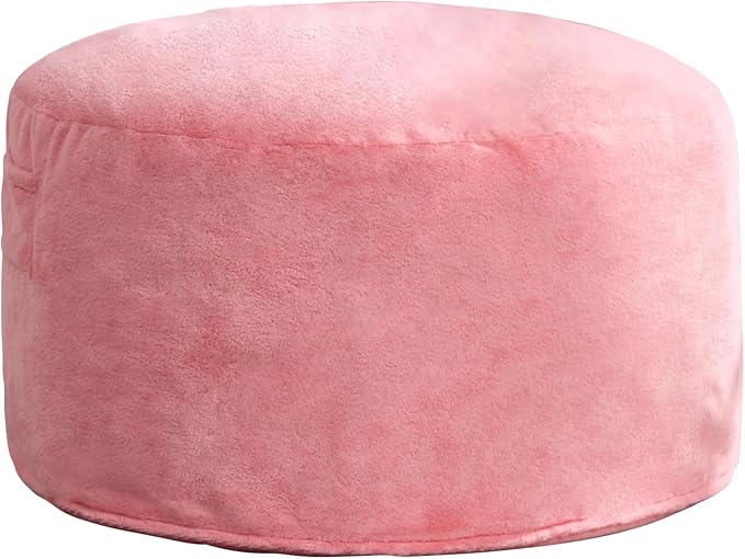 Hobestluk 4ft Bean Bag Chairs for Adults Large Beanbag Chair with Plush Faux Fur Cover Big Bean Bag Chair for Living Room Bedroom Dorm Office -Pink (44” x 44” x 24”)