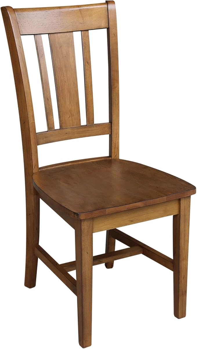 Set of Two San Remo SplatBack Dining Chairs, Pecan