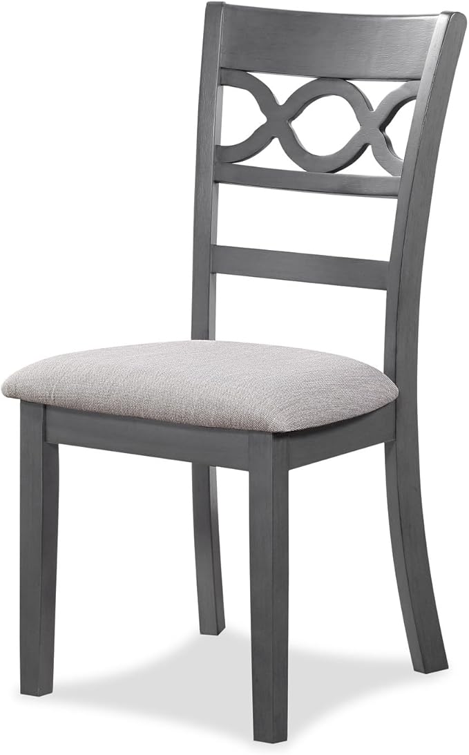 New Classic Furniture Cori 5-Piece Round Dining Set with 1 Table and 4 Chairs, Gray