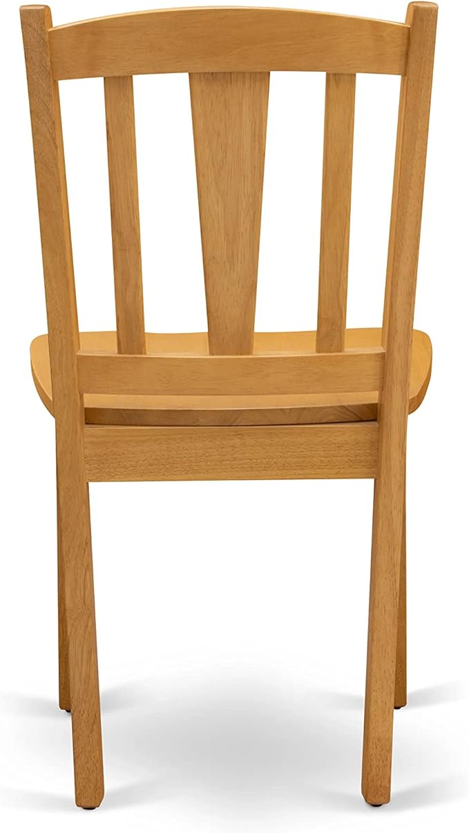 East West Furniture MZDL5-OAK-W 5 Piece Dining Room Table Set Includes a Rectangle Kitchen Table with Dropleaf and 4 Dining Chairs, 36x54 Inch, Oak