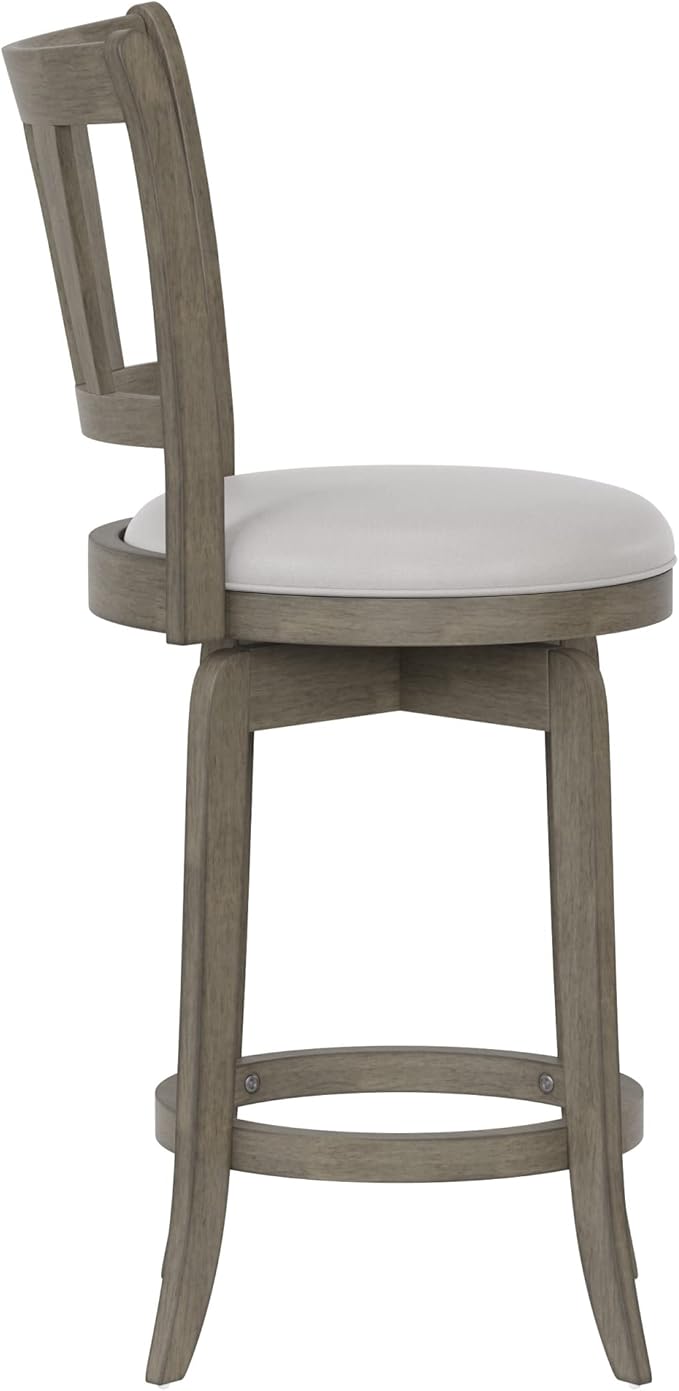 Hillsdale Presque Isle 26" Wood Swivel Counter Height Stool, Aged Gray