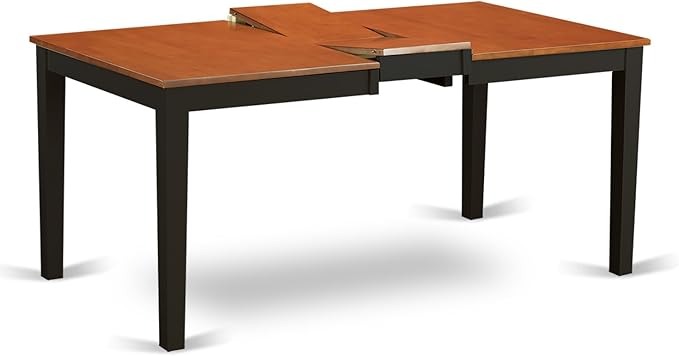 East West Furniture NIQU5-BCH-W 5 Piece Dining Room Furniture Set Includes a Rectangle Kitchen Table with Butterfly Leaf and 4 Dining Chairs, 36x66 Inch, Black & Cherry