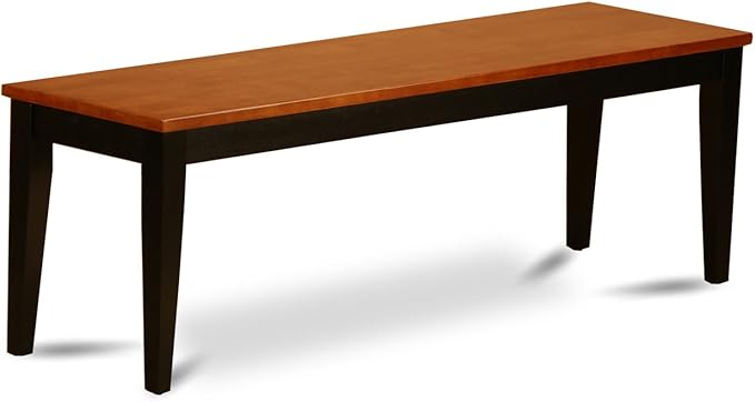East West Furniture NIQU6-BCH-W 6 Piece Dining Room Table Set Contains a Rectangle Kitchen Table with Butterfly Leaf and 4 Dining Chairs with a Bench, 36x66 Inch, Black & Cherry