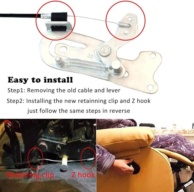 Metal Recliner Handle Replacement Parts with Cable, Universal Recliner Sofa Chair Couch Release Lever Pull Handle, Fits Ashley and Major Recliner Brands, Exposed Cable Length 4.9“
