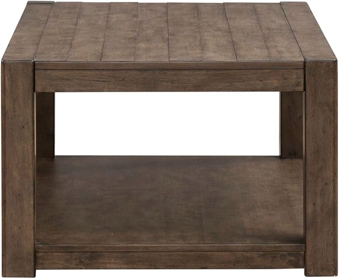 Liberty Furniture Broadmore Living Room 3 Piece Set - Rectangular Cocktail Table, 2 End Tables - Cobblestone Brown