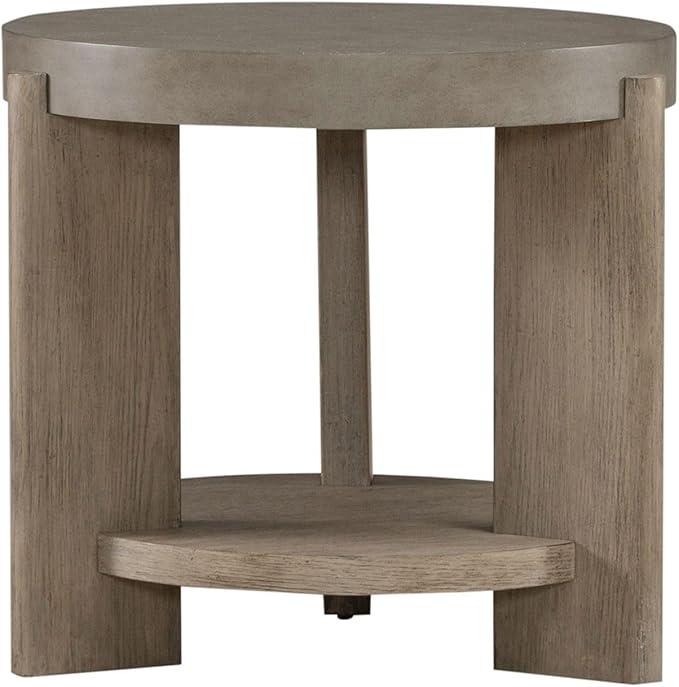 Liberty Furniture Affinity Opt 3 Piece Set - Oval Cocktail Table, 2 End Tables - Dusty Taupe Faux Concrete Tops
