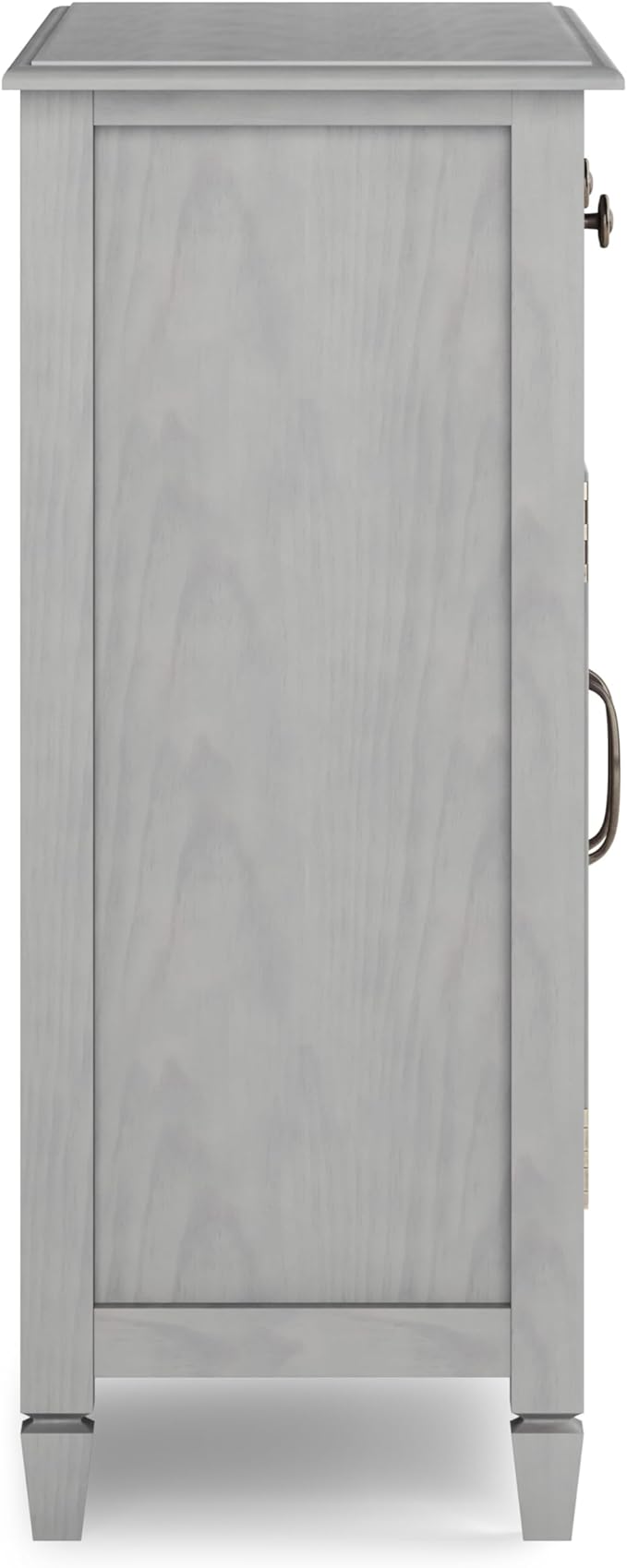 SIMPLIHOME Connaught 40-inch Wide Solid Wood Storage Cabinet in Fog Grey for Entryway, Living Room, Organizer for Hats, Gloves, Shoes, Keys, Slim Design, Traditional Style