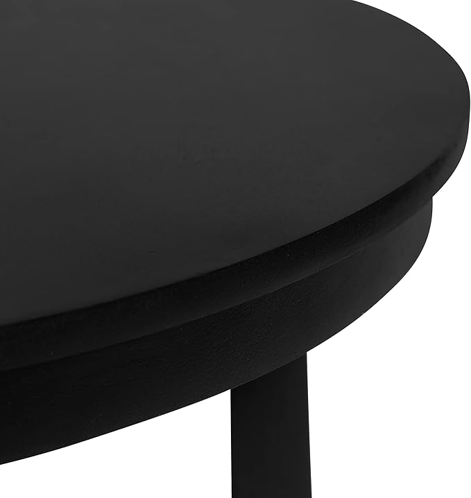 Kate and Laurel Aja Modern Round Wood Coffee Table; 26 Inch Diameter; Black; Decorative Contemporary Transitional Coffee Table for Hosting; Storage; and Display