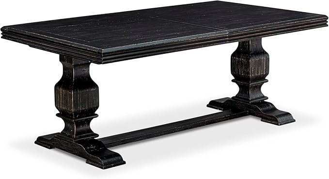 NKMA9-SBB-34, 9-pc Dining Table Set Consists of a Wooden Dining Table and 8 Dark Grey Polyester Fabric Parsons Chairs with Button Tufted Back, Sand Blasting Black Finish