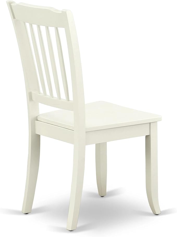 East West Furniture AMDA3-LWH-W 3 Piece Dinette Set for Small Spaces Contains a Round Kitchen Table with Pedestal and 2 Dining Chairs, 36x36 Inch, Linen White