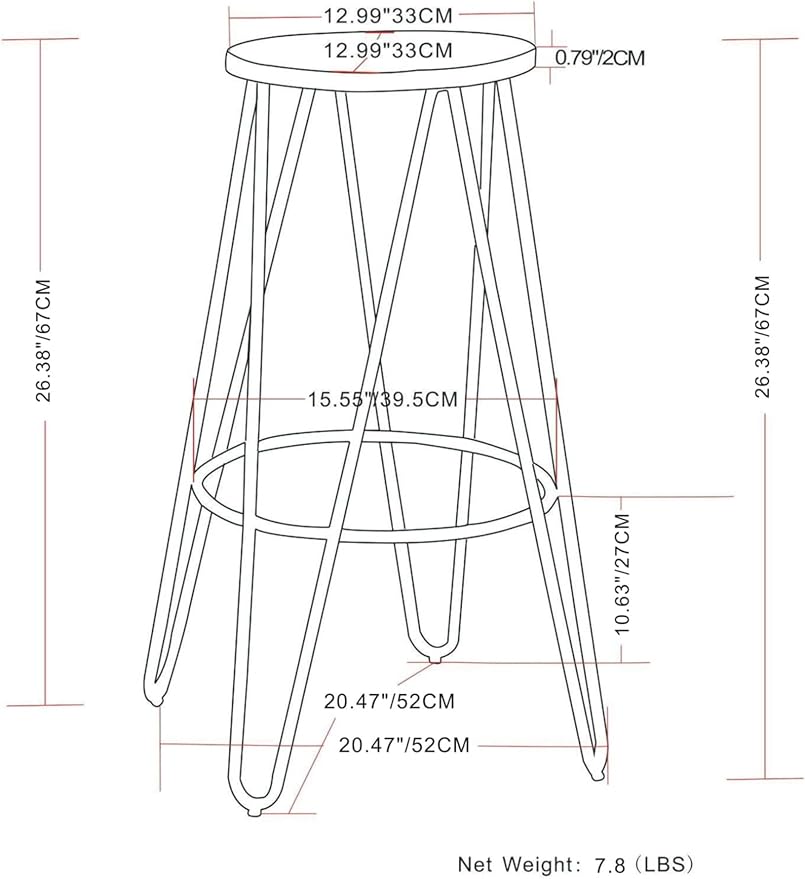 SIMPLIHOME Simeon Industrial Metal 26 inch Metal Counter Height Stool with Wood Seat (Set of 2) in Cocoa Brown / Black for the Dining Room and Kitchen