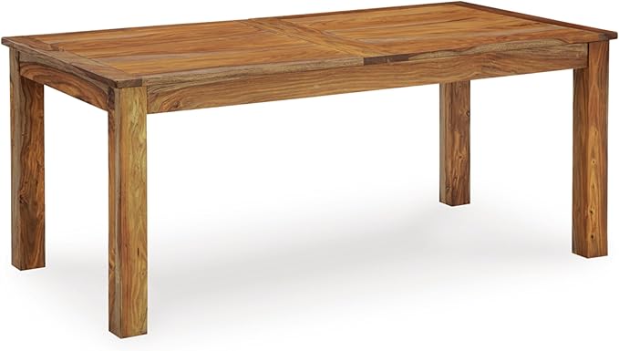 Signature Design by Ashley Dressonni Contemporary Dining Extension Table with Self-Storing Butterfly Leaf, Light Brown