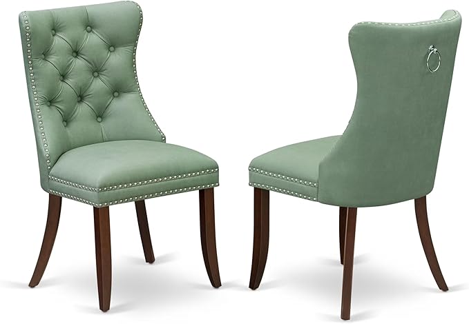 East West Furniture DODA7-MAH-22 7 Piece Dining Set Consists of a Rectangle Wooden Table with Butterfly Leaf and 6 Polyester Fabric Upholstered Chairs, 42x78 Inch, Mahogany