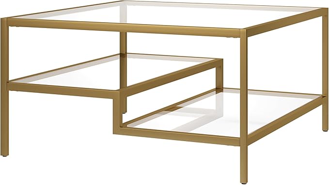 Henn&Hart Lovett Coffee Table, 20" Wide, Gold