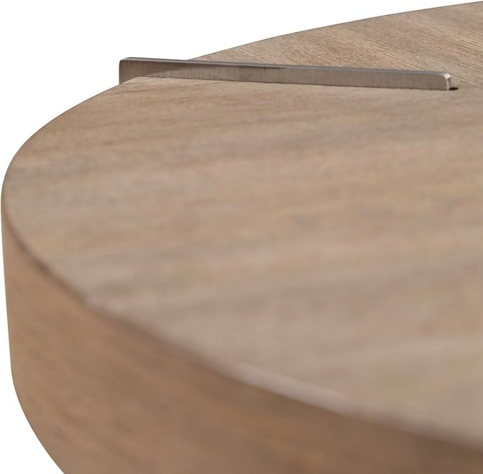 Liberty Furniture Harlow Living Room Round End Table - Sandstone & Satin Nickel