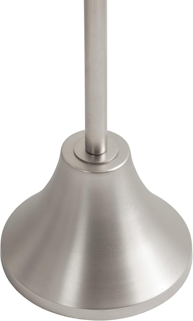 Kate and Laurel Sanzo Modern Pedestal Drink Table, 10 x 10 x 23, White Marble and Silver, Decorative End Table with Scalloped Marble Tabletop for Use as Small Plant Stand or Cute Martini Table