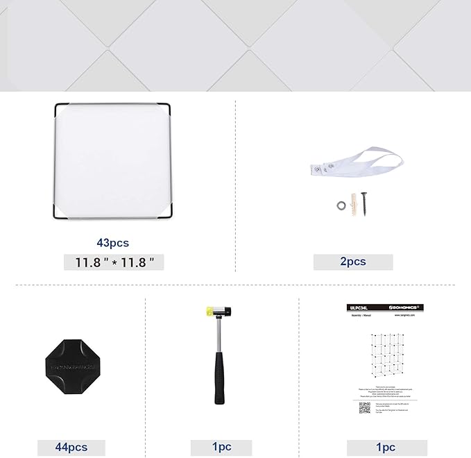 SONGMICS Cube Storage Organizer, Set of 12 Plastic Cubes, Book Shelf, Closet Organizers and Storage, Room Organization, Bedroom Living Room, 12.2 x 36.6 x 48.4 Inches, White ULPC34L