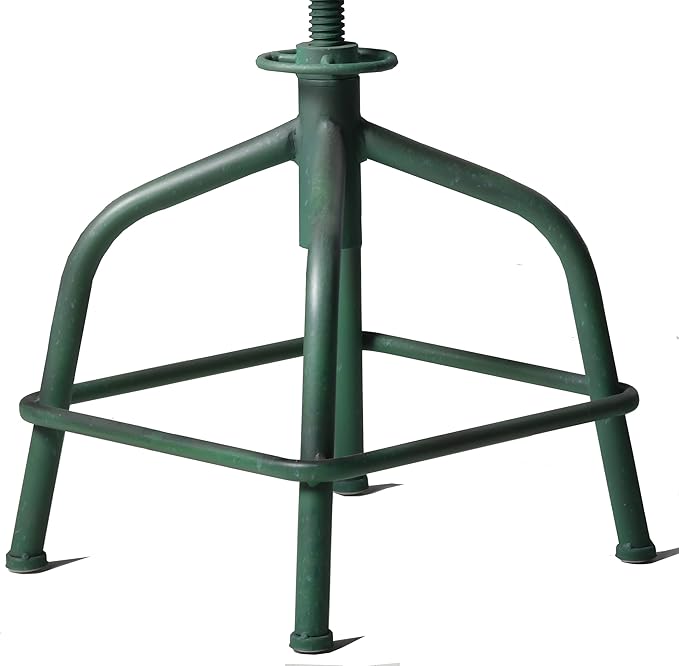 Topower Farmhouse Kitchen Stool, Industrial Counter Stool, Kitchen Deco Round Seat Standard Height Adjustable Swivel Bar Stools with Backrest Indoor House Design Iron Backrest Antique Green Set of 2