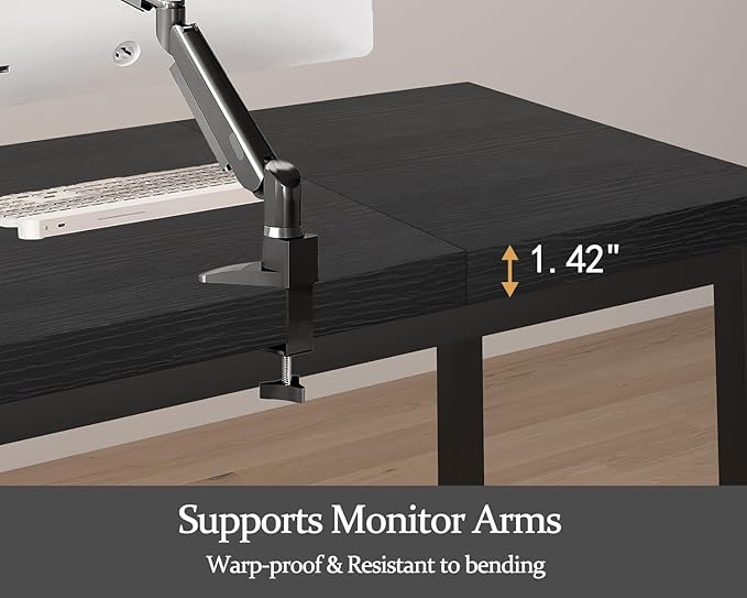 47.2 Inch Small Computer Desk, Home Office Desk, Modern Table for 2 Person Kids Student Gaming Computer Desk, Simple Office Table for Work,Craft,Writing,Studying, Etc., Black.