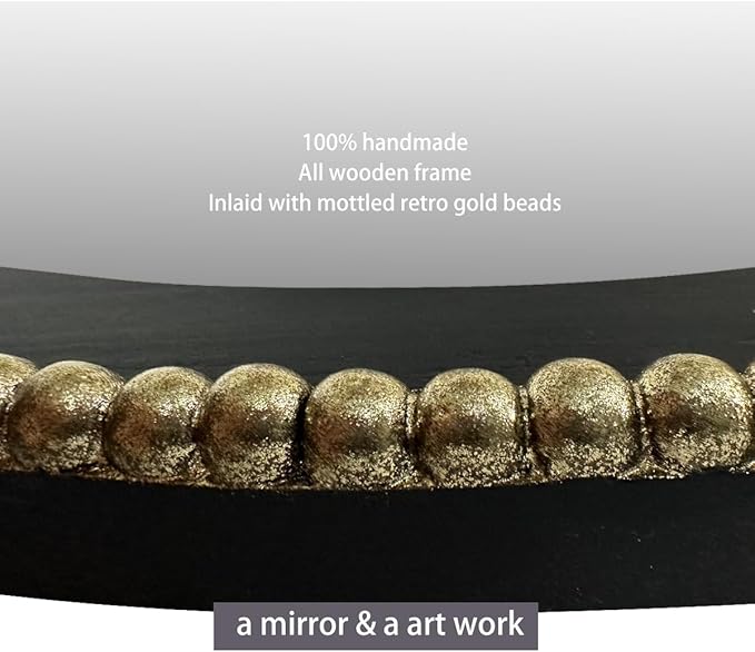 WAMIRRO Ornate Full Long Mirror, Arched Black Carved Morden Luxury Living Room Decorative Ornate Mirorrs for Entryway Firplace Mantel Hallway 24"X53"