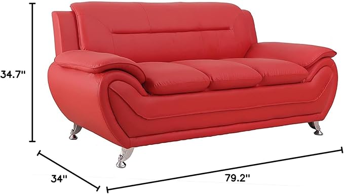 Container Furniture Direct Michael Sofa and Chair Set, Red