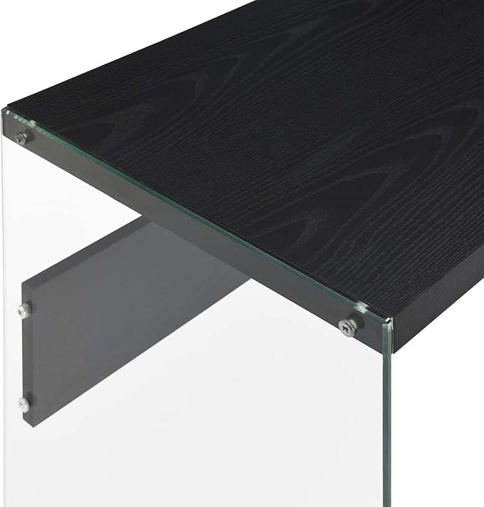 SoHo Glass Console Table/Desk, Black/Glass