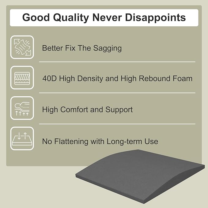 Couch Cushion Support for Sagging Seat, High-Density Curved Foam Sofa Furniture seat Couch Cushions Support Repair, 20"x20" Grey Set of 2