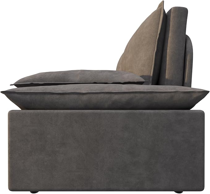 ERYE 73.2" Queen Size Sleeper Sofabed Modern 3 in 1 Convertible Loveseat Sofa&Couch, Velvet Upholstered Love Seat Sofa with Pull Out Sleep Couch Bed and W/Pillows Armrests for Home Apartment RV