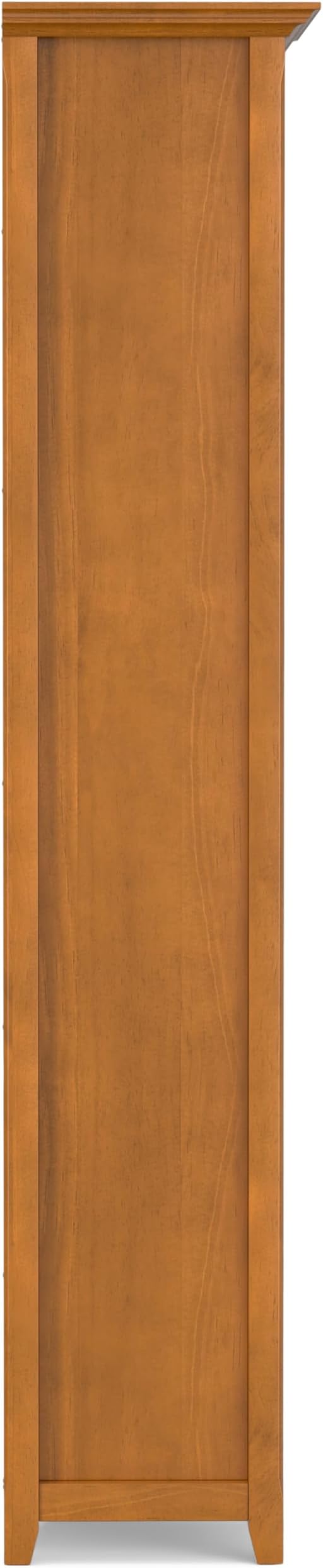 SIMPLIHOME Amherst Bookcase - 70 inch Tall 5-Shelf Solid Wood Bookshelf in Light Golden Brown, Transitional Storage for Living Room, Study Room or Office with Adjustable Shelves and Tapered Legs