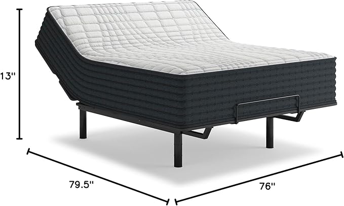 Signature Design by Ashley Hybrid 1300 13 Inch Plush Gel Memory Foam Mattress with Edge Support for Pressure Relief, King, Fiberglass Free, Mattress in A Box