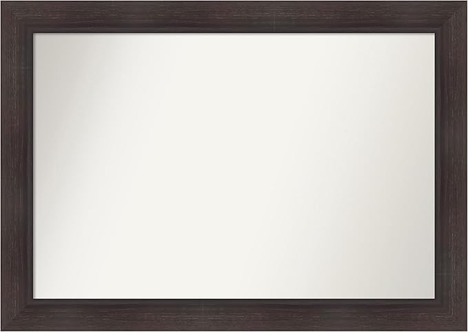 Amanti Art Brown Bathroom Mirror for Over Sink, 30x42 Sloped Espresso Rectangle Vanity Mirror, Large Modern Contemporary Frame, Hangs Horizonally and Vertically, Bathroom Wall Decor, Non-Beveled Edge