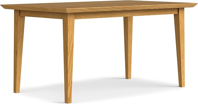 SIMPLIHOME Colby Dining Table, Solid Wood Oak Veneer in Oak, 60 x 36 inches, Contemporary-Style Rectangular Kitchen Table for up to 6 People