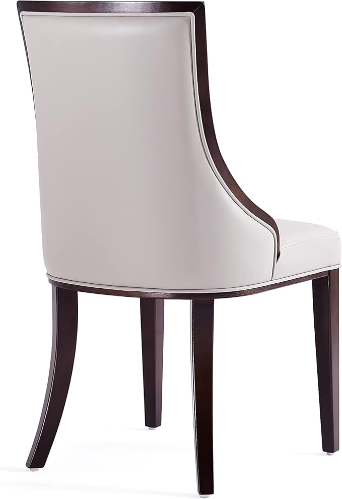 Manhattan Comfort Grand Faux Leather 8-Piece Dining Chairs in Light Grey