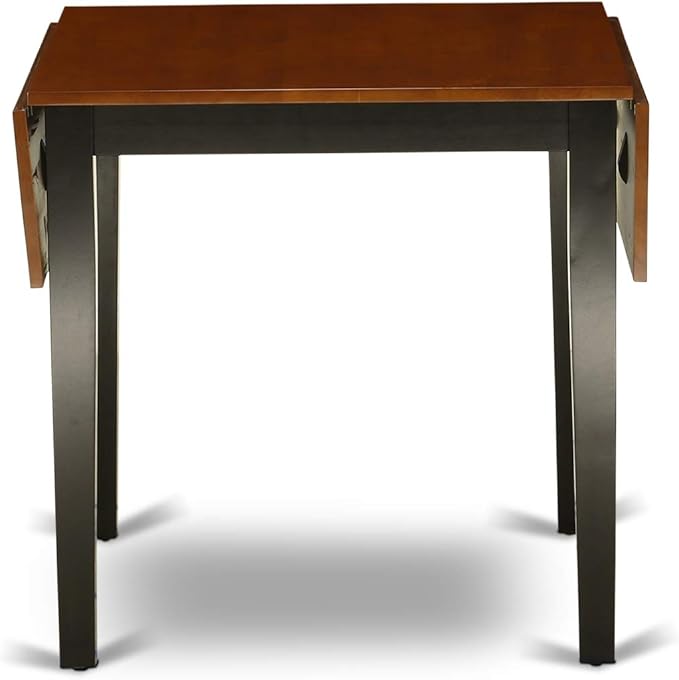 East West Furniture NDAN5-BCH-W 5 Piece Kitchen Table Set for 4 Includes a Rectangle Dining Room Table with Dropleaf and 4 Dining Chairs, 30x48 Inch, Black & Cherry