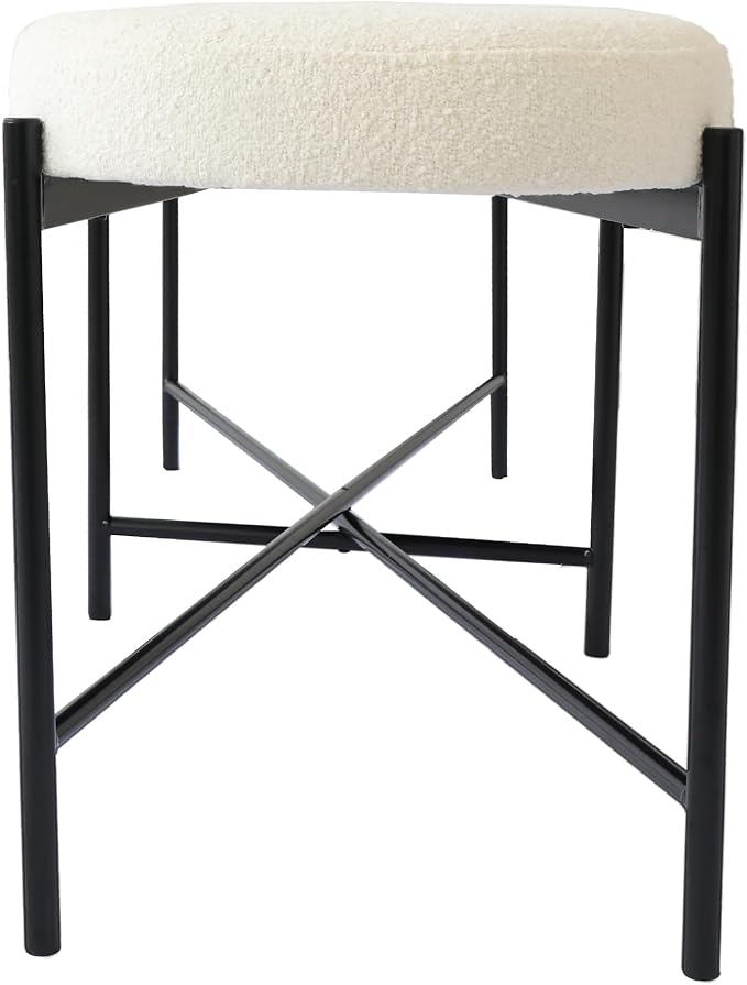 54” upholstered Boucle Accent Ottoman Bench for entryway, Living Rooms, lounges, bedrooms-White Boucle