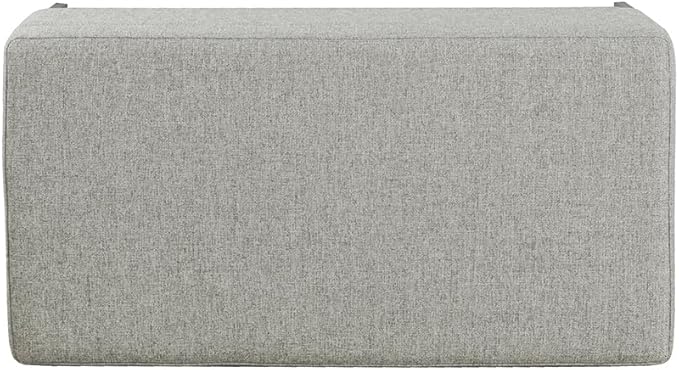HomePop Upholstered Storage Bench with Metal Leg|Homepop Home Décor|Bench with Storage for Living Room & Entryway - Gray Woven