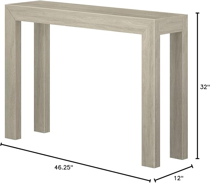 Plank+Beam Modern Solid Wood Console Table, 46.25 Inch, Sofa Table, Narrow Entryway Table for Hallway, Behind The Couch, Living Room, Foyer, Easy Assembly, Seashell
