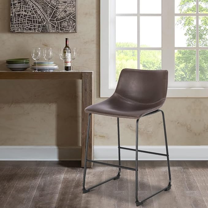 EdgeMod Brinley Counter Stool in Brown (Set of 3)