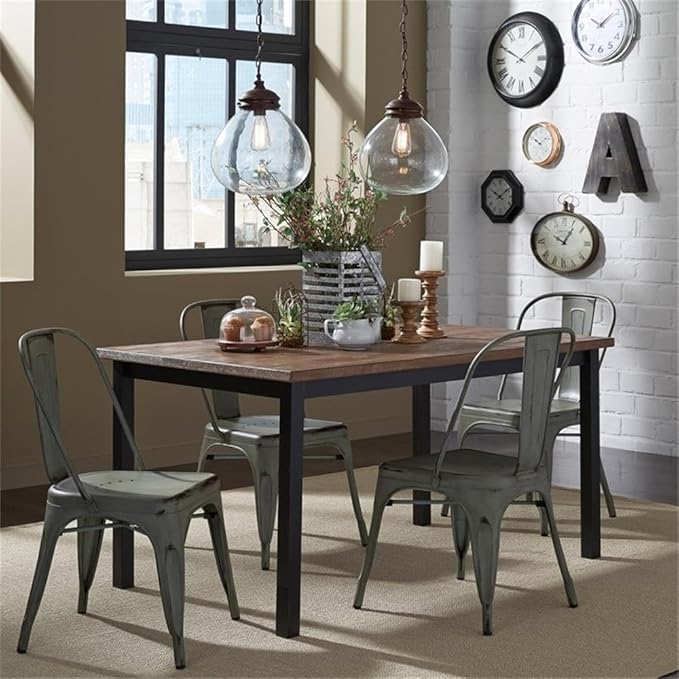 Liberty Furniture Industries Vintage Series Bow Back Side Chair - Green, W21 x D21 x H34, Metal