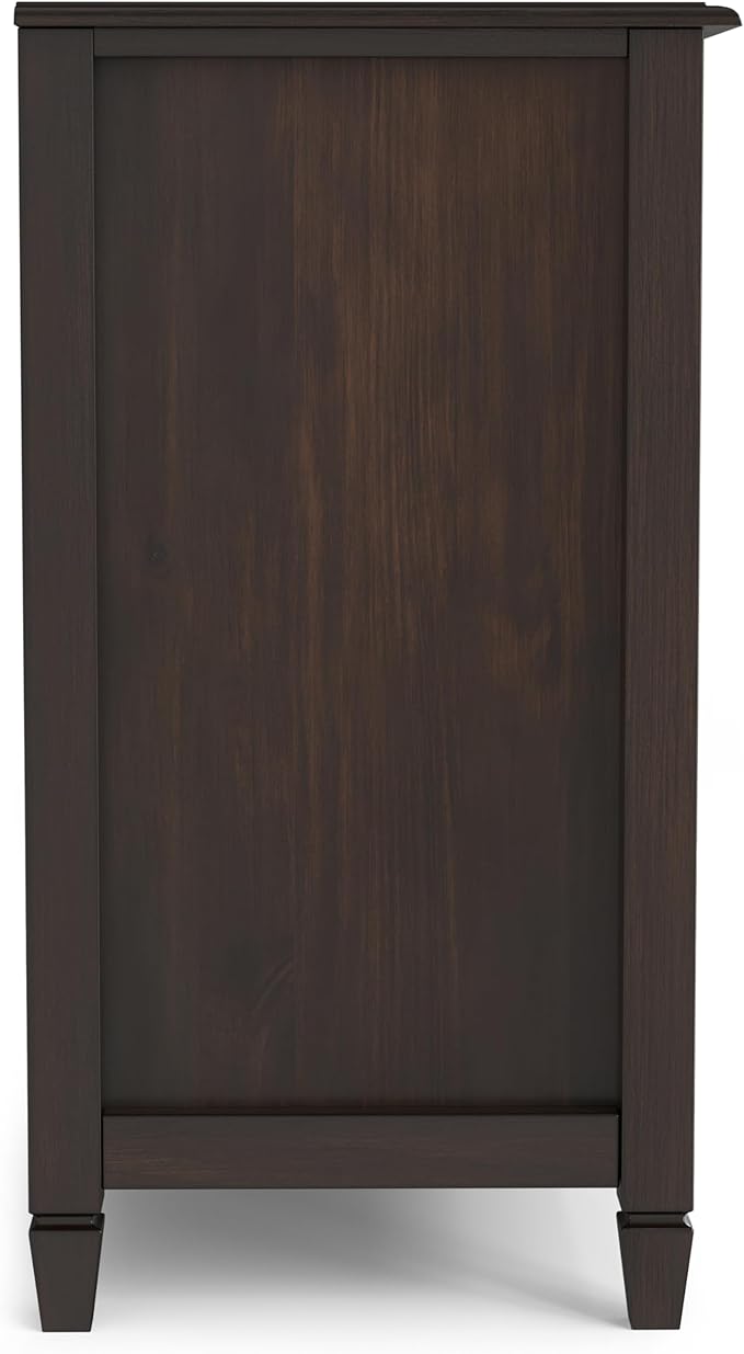 SIMPLIHOME Connaught SOLID WOOD 60 inch Wide Traditional Wide Storage Cabinet Buffet in Chestnut Brown for the Living Room, Entryway and Family Room