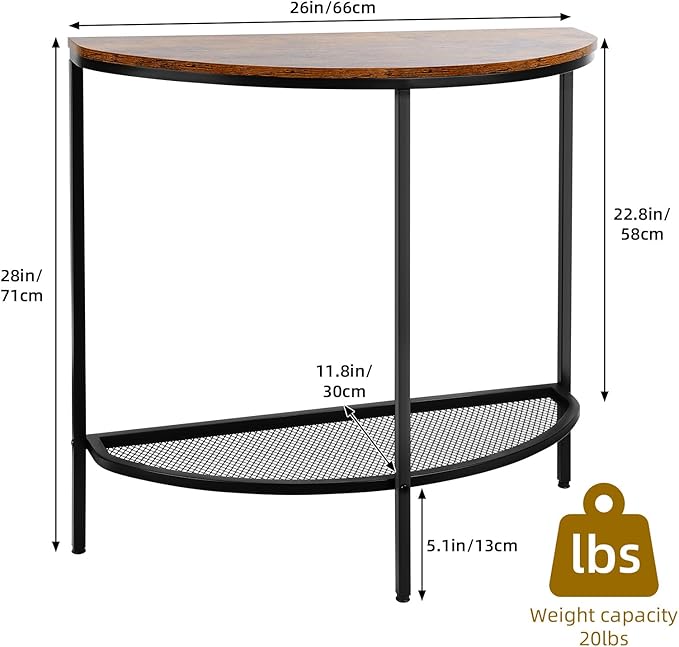 Entry Table Narrow Livingroom Furniture: 2 Tier Modern Console Table with Gold Frame and Imitation Marble Top for Kitchen Bedroom Hallway Living Room Office and More (Black)